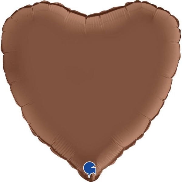 Balão Coração Castanho Chocolate