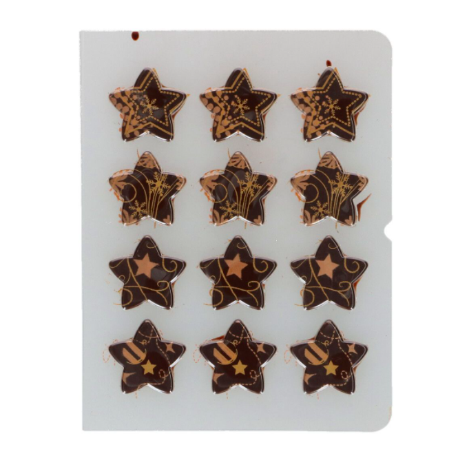 12 Estrelas de Chocolate Bronze/Ouro