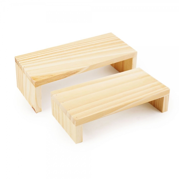Suporte Elevação Rectangular Médio Madeira - 2 unidades