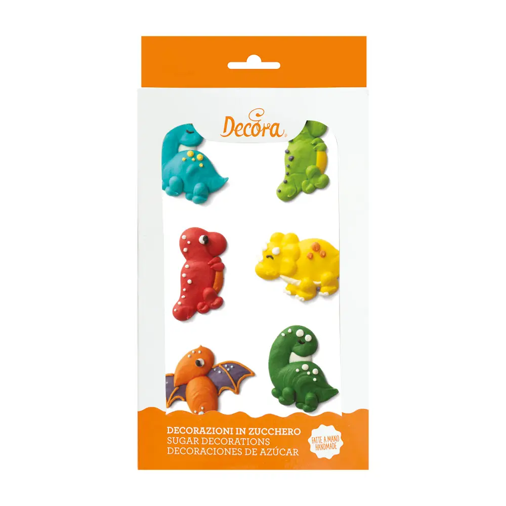 6 Decorações Açúcar Dinossauros 6 Decorações Açúcar Dinossauros
