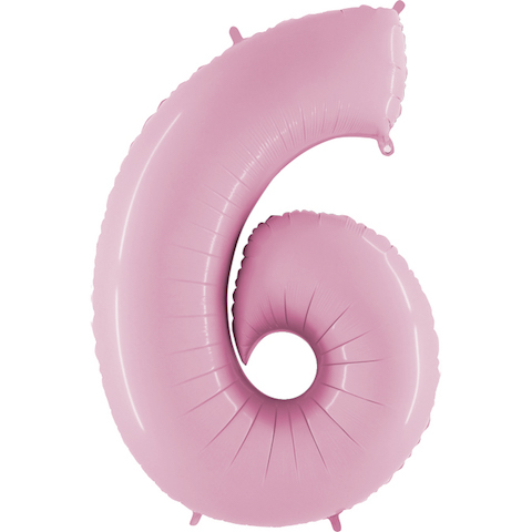 Balão Número 6 Rosa Claro