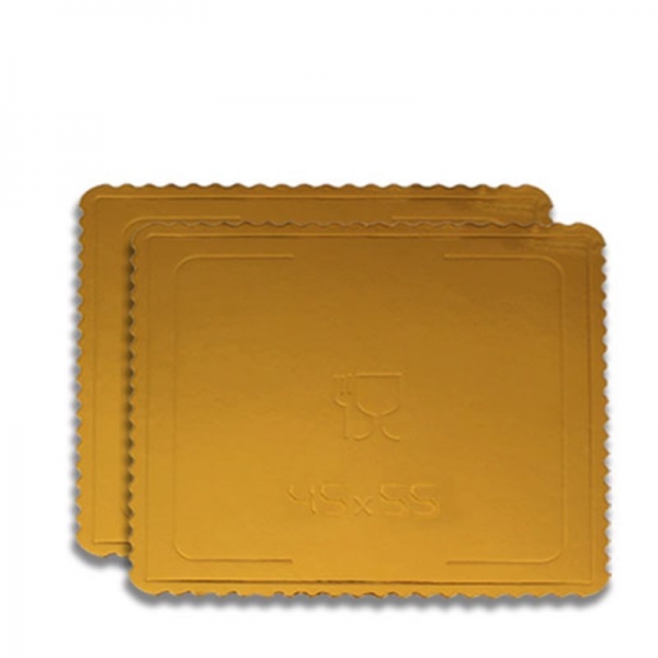 Bandeja Rendada Rectangular Ouro 45cm x 55cm