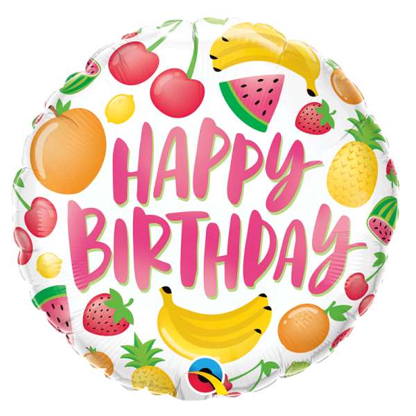 Balão Happy Birthday Frutas