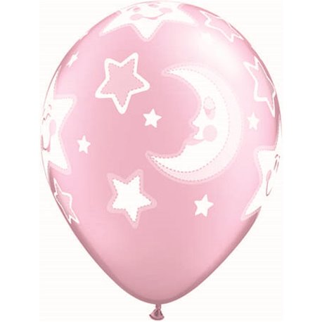 Unidade Balão Rosa Luas e Estrelas 