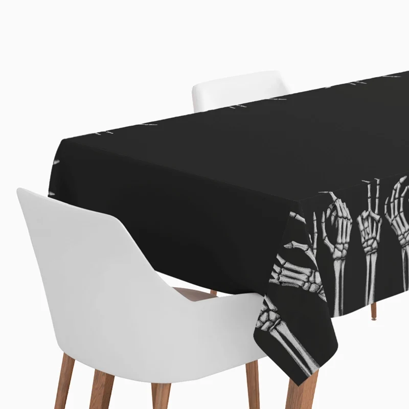 Toalha de Mesa em Rolo Esqueleto Preto