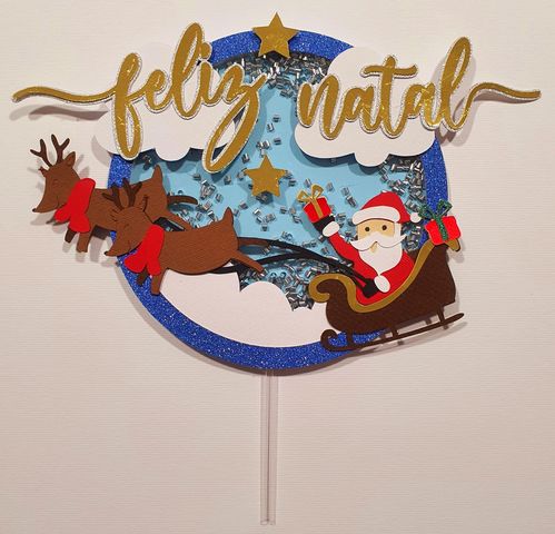 Topo de Bolo Natal Trenó