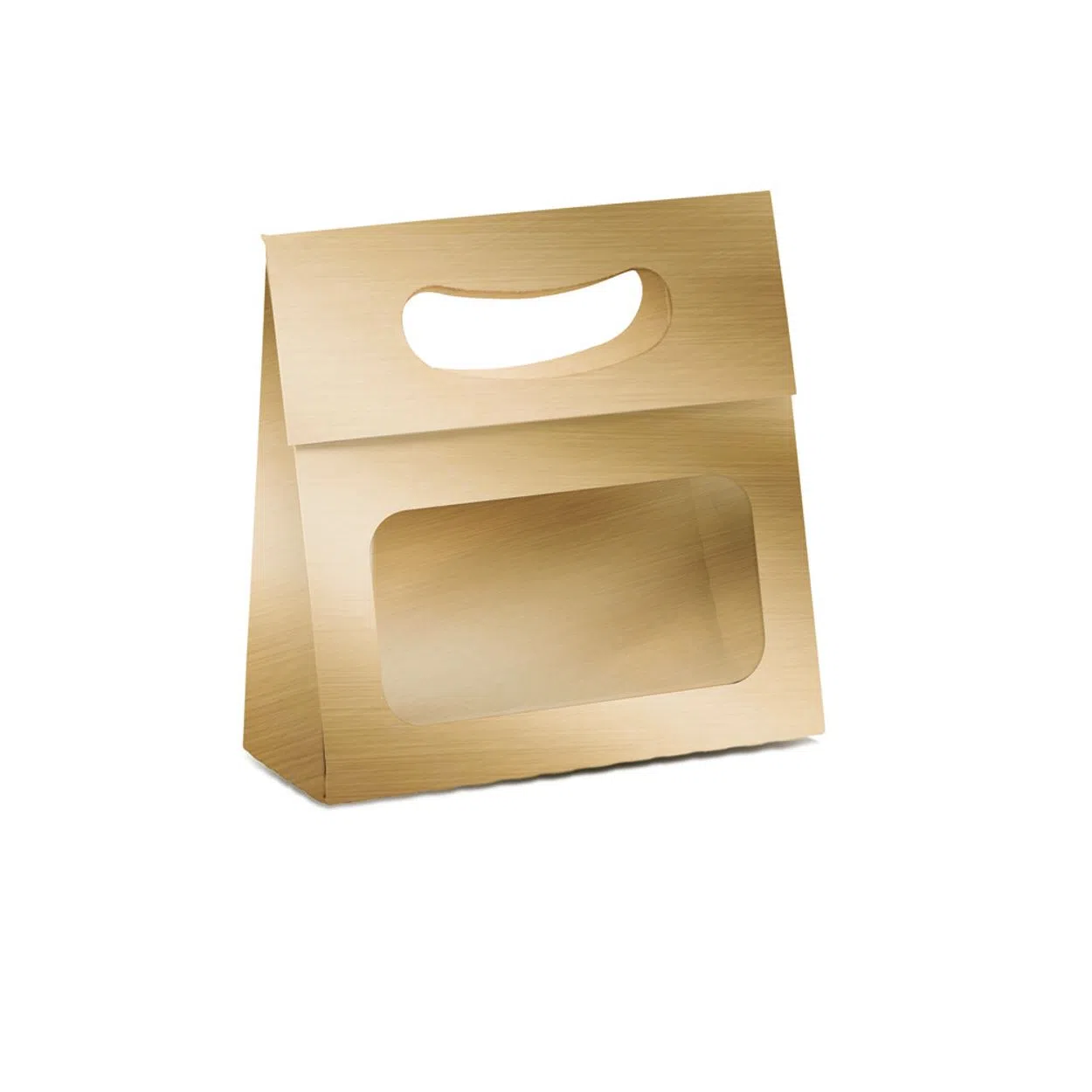 Mini Caixa com Visor Dourada - 10 unidades