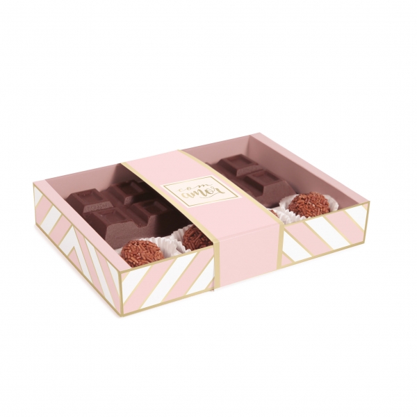 10 Caixas para Tablete e Brigadeiros Rosa