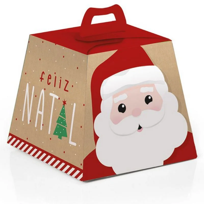 Caixa para Panettone 500g Pai Natal - 10 unidades Caixa para Panettone 500g Pai Natal - 10 unidades