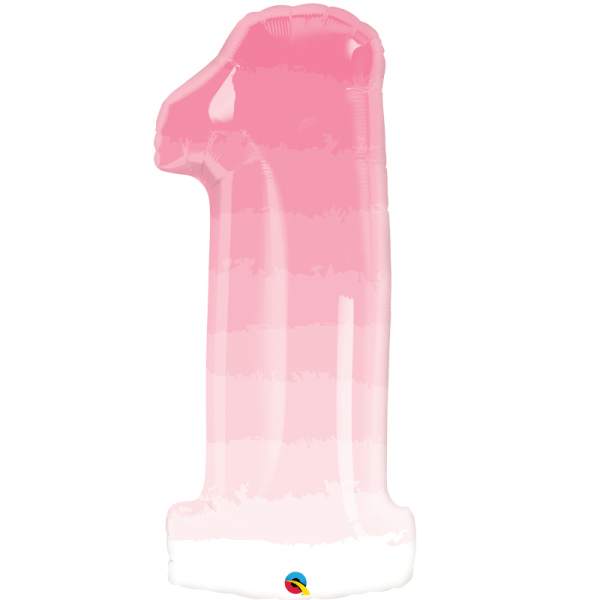 Balão Número 1 Rosa Ombre