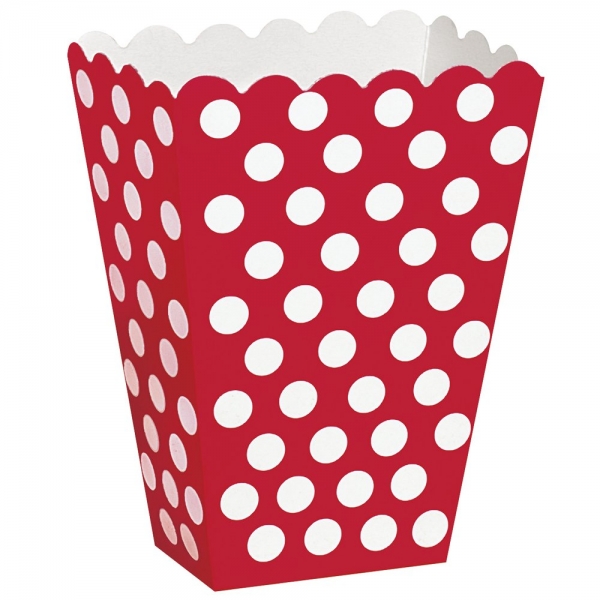 Caixas para Pipocas Bolinhas Vermelho