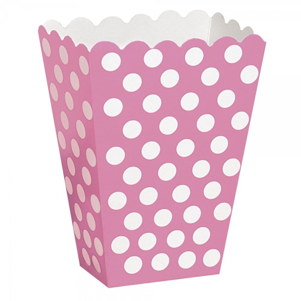 Caixas para Pipocas Bolinhas Rosa
