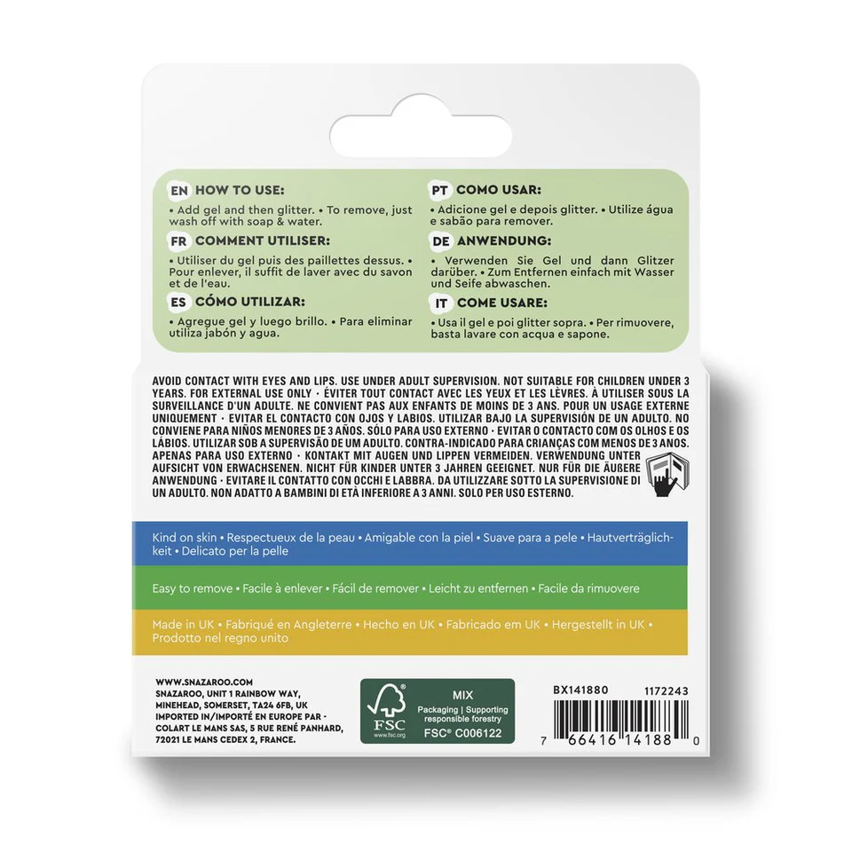 Snazaroo Kit 3 Bio Glitter Purpurina Fina