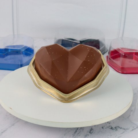 10 Caixas para Coração Lapidado 350g - Dourado