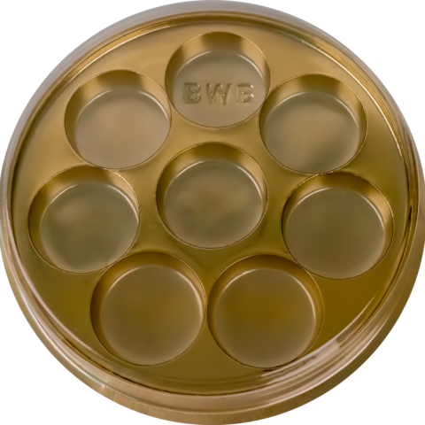 10 Caixas Redondas para 8 Bombons - Dourado