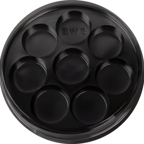 10 Caixas Redondas para 8 Bombons - Preto