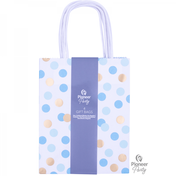 Sacos de Papel Azul e Dourado