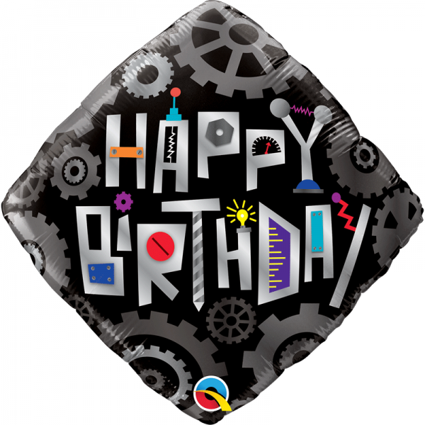 Balão Robô Happy Birthday