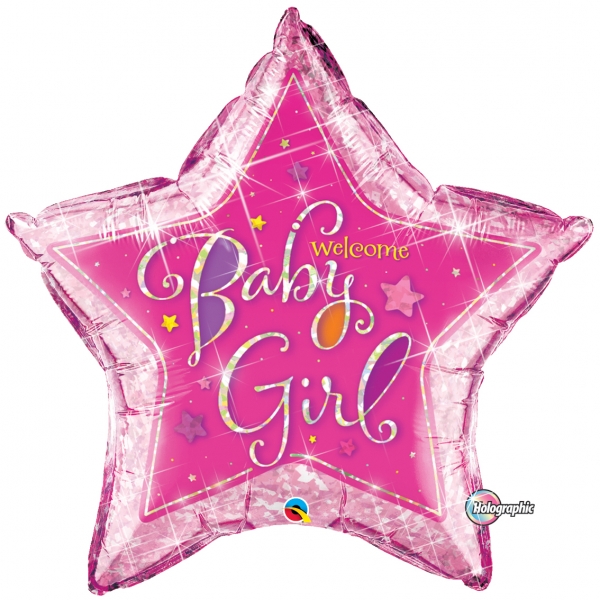 Balão Estrela Holográfica Baby Girl