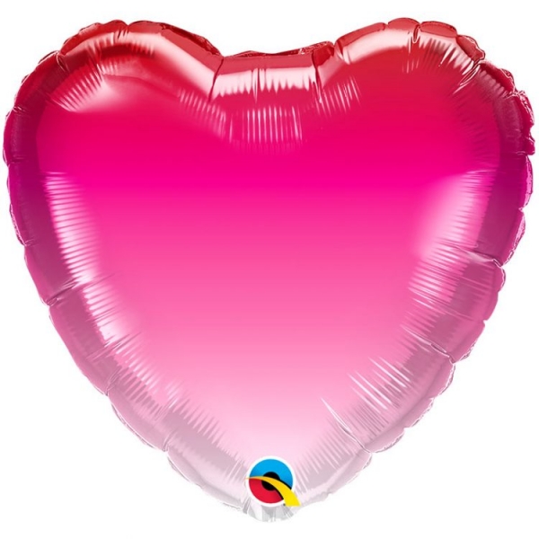 Balão Coração Ombre Rosa