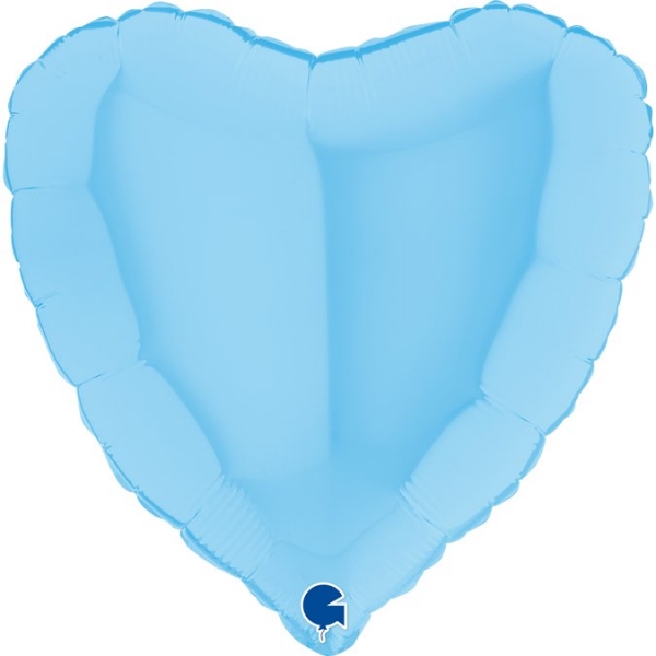 Balão Coração Matte Pastel Azul
