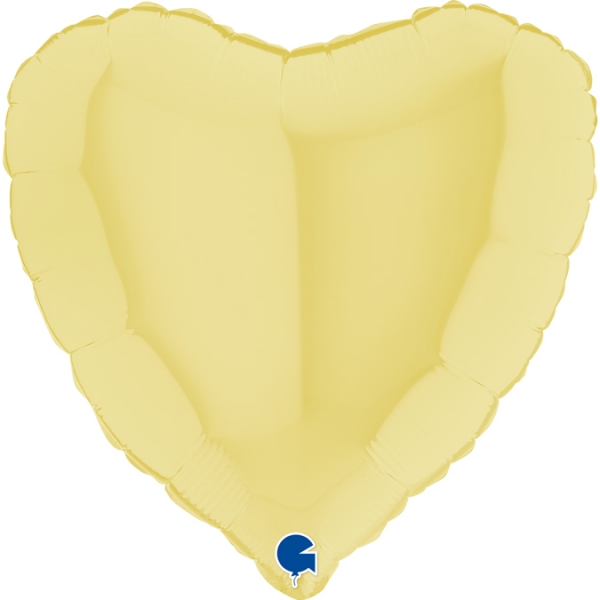 Balão Coração Matte Pastel Amarelo