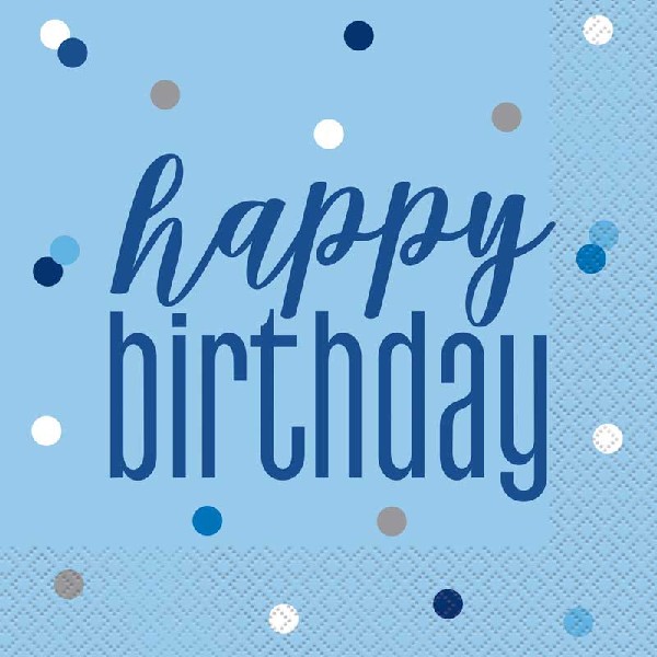 Guardanapos Happy Birthday Azul