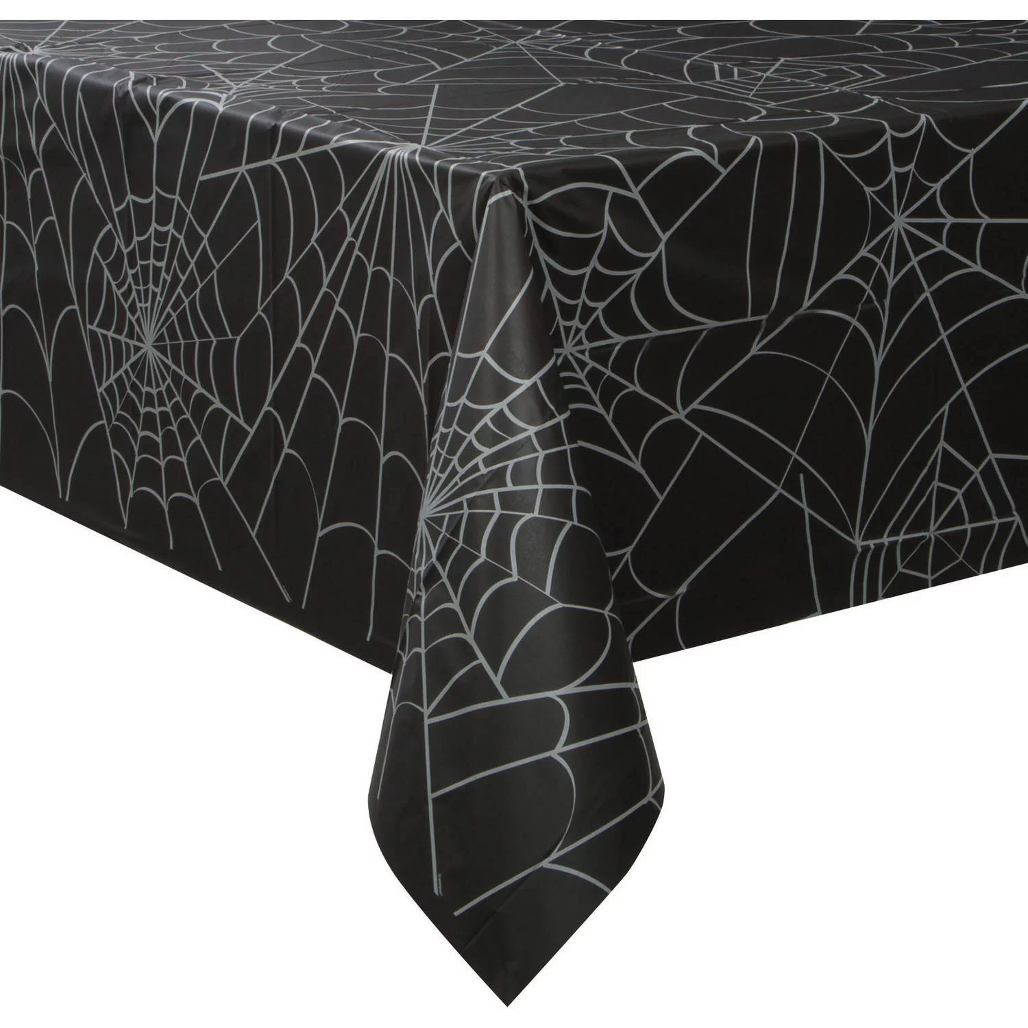 Toalha de Mesa Preta com Teia de Aranha 