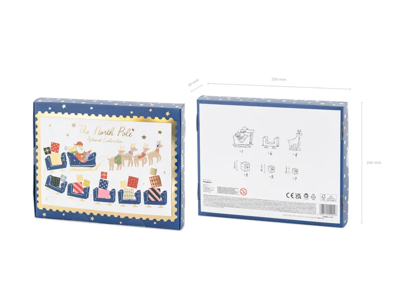 Calendário do Advento Personalizável Comboio do Pai Natal Calendário do Advento Personalizável Comboio do Pai Natal