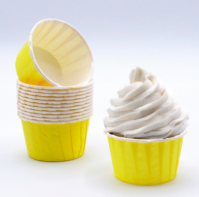 24 Cápsulas para Cupcake Amarelo