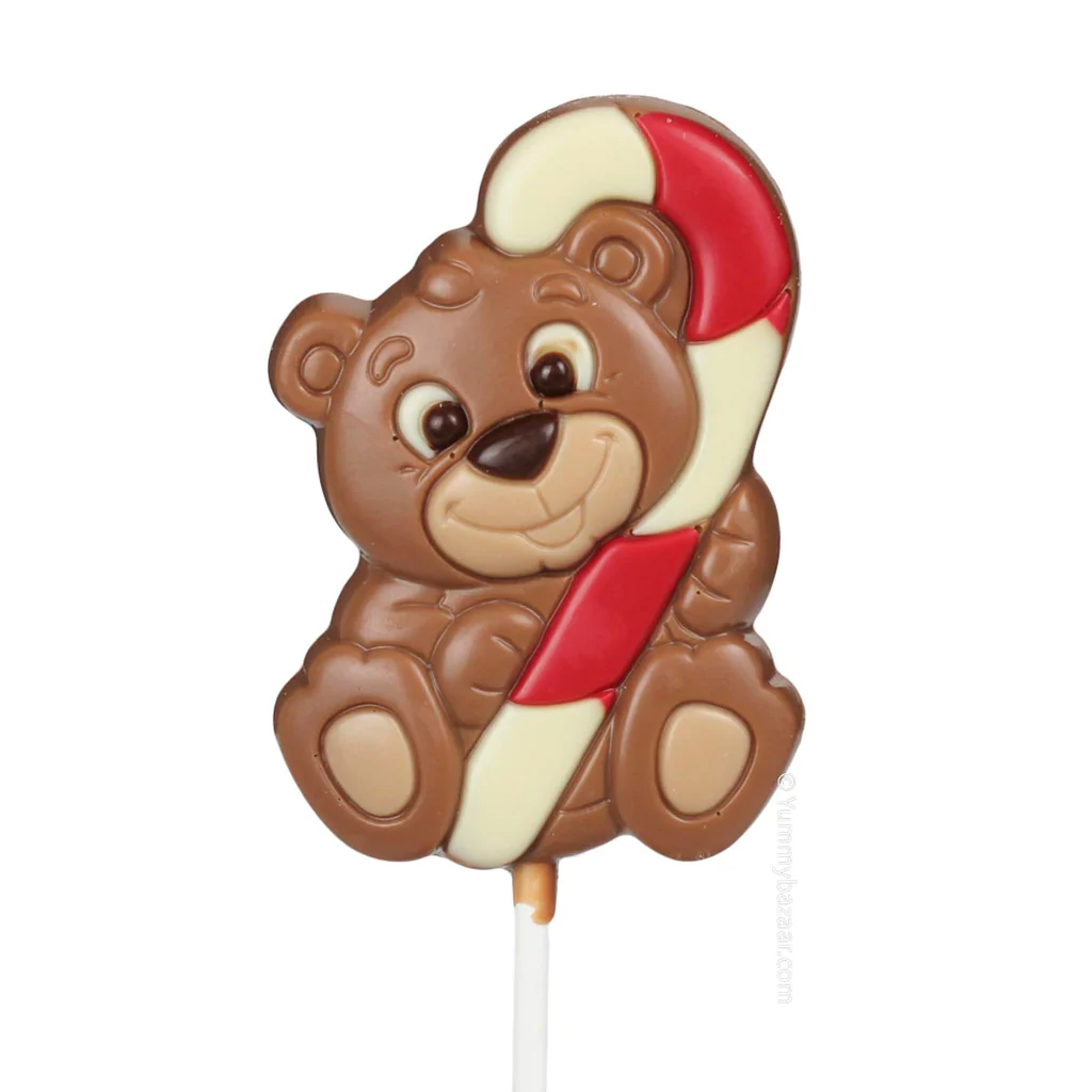 Chupa de Chocolate Urso com Bengala 