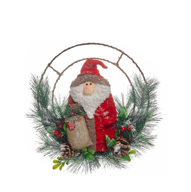 Natal - Coroa com Pai Natal