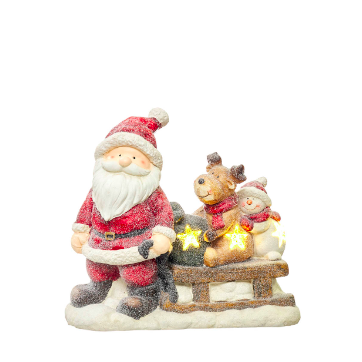 Figura de Natal - Pai Natal com Trenó 