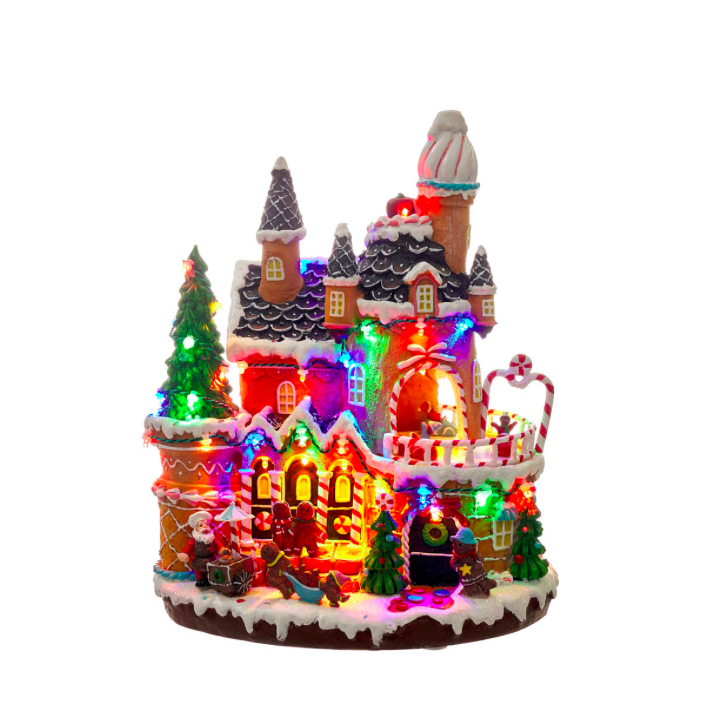 Figura de Natal - Castelo de Bolacha com LEDs