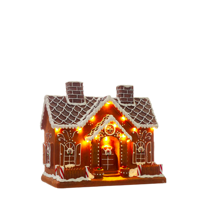 Figura de Natal - Casinha de Gengibre com LEDs