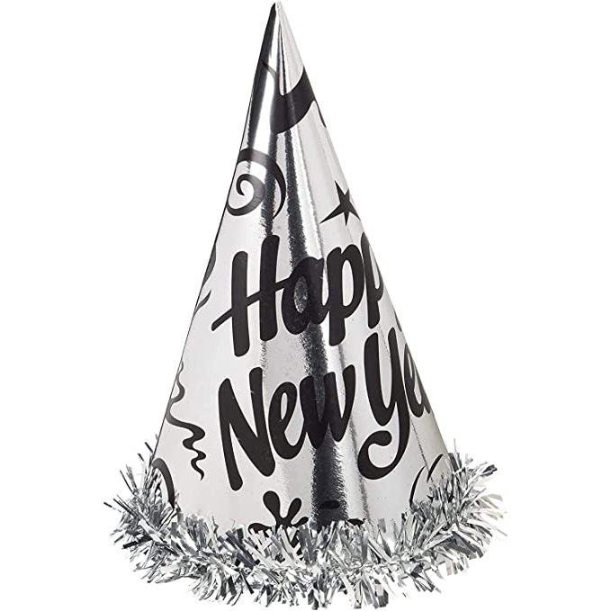 Chapéu Prata Happy New Year Chapéu Prata Happy New Year