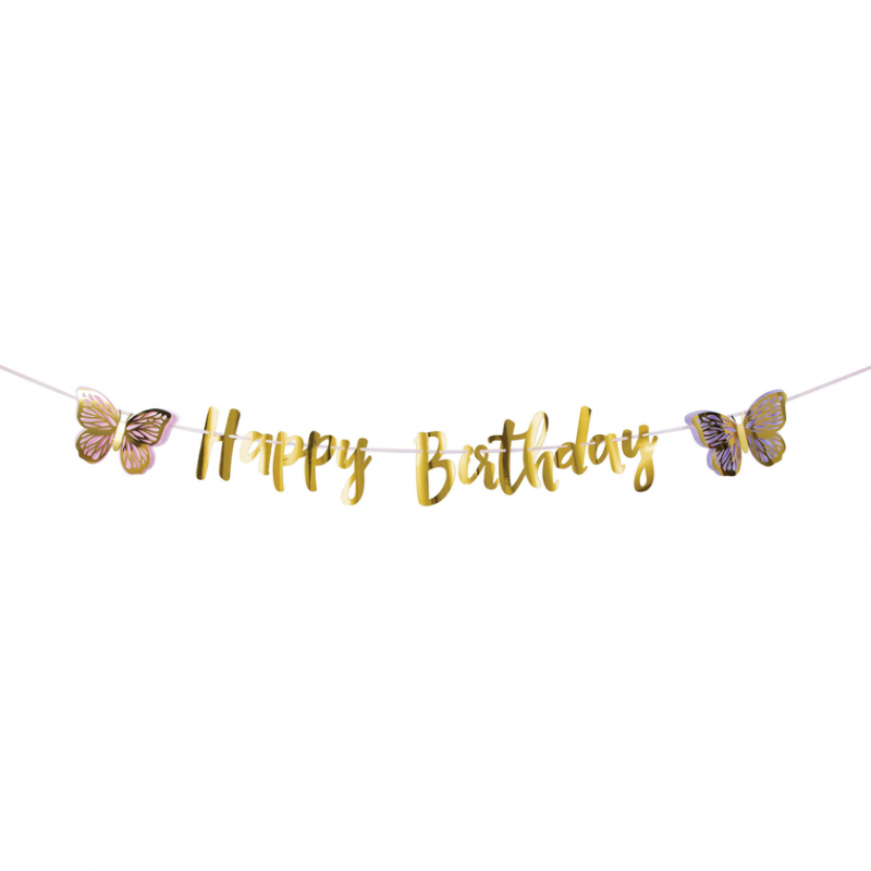 Faixa Happy Birthday Borboletas Faixa Happy Birthday Borboletas
