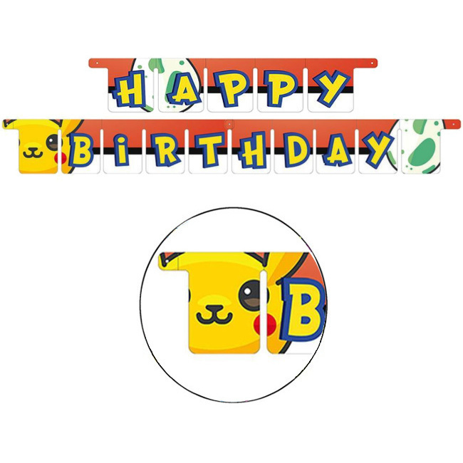 Faixa Happy Birthday Pokémon