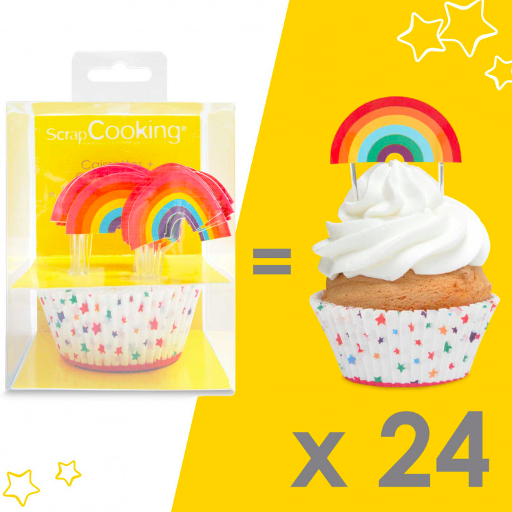 Kit para Cupcakes Arco-Íris Kit para Cupcakes Arco-Íris