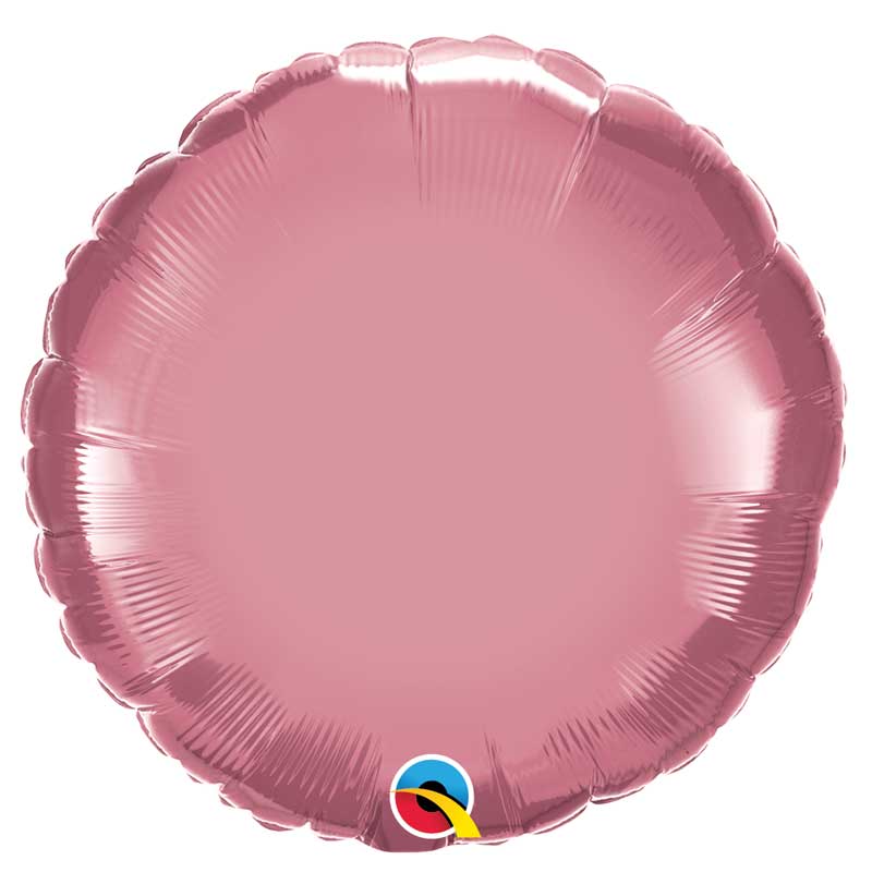 Balão Redondo Rosa Cromado