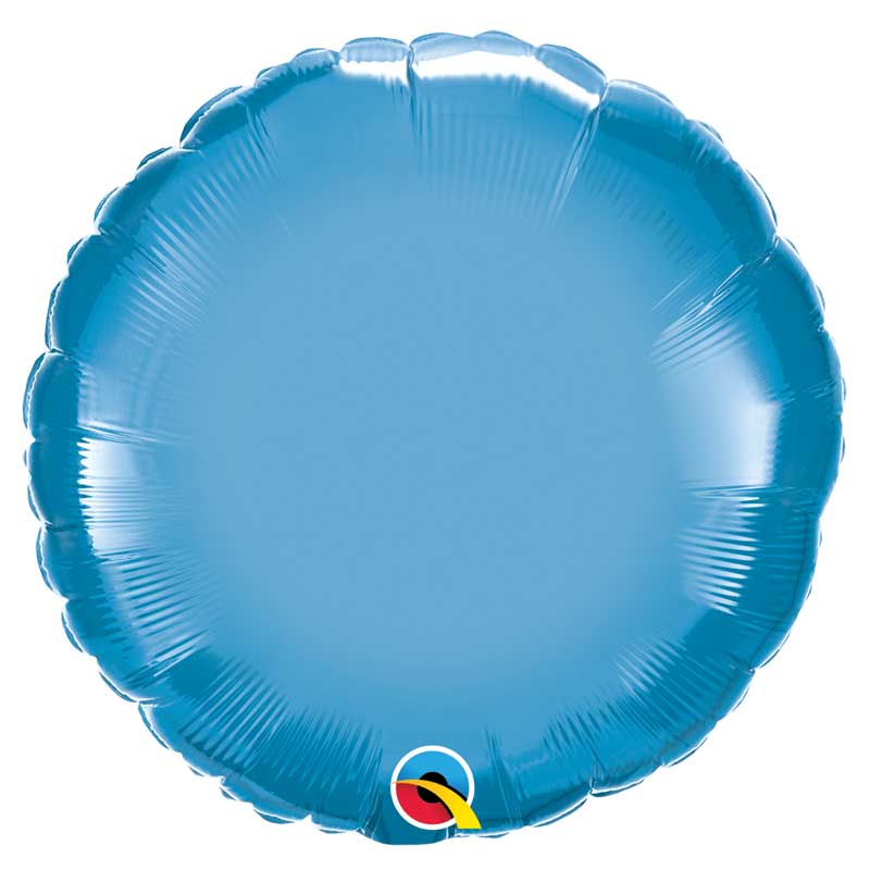 Balão Redondo Azul Cromado