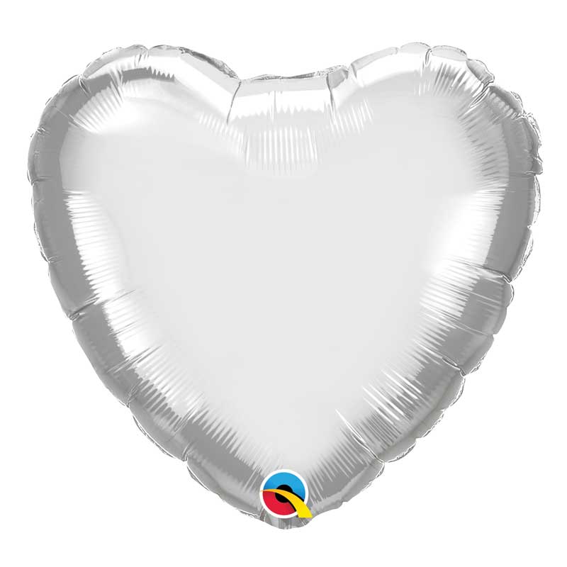 Balão Coração Prata Cromado