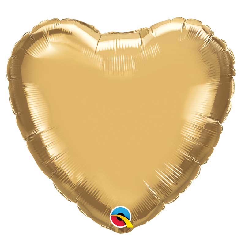 Balão Coração Dourado Cromado