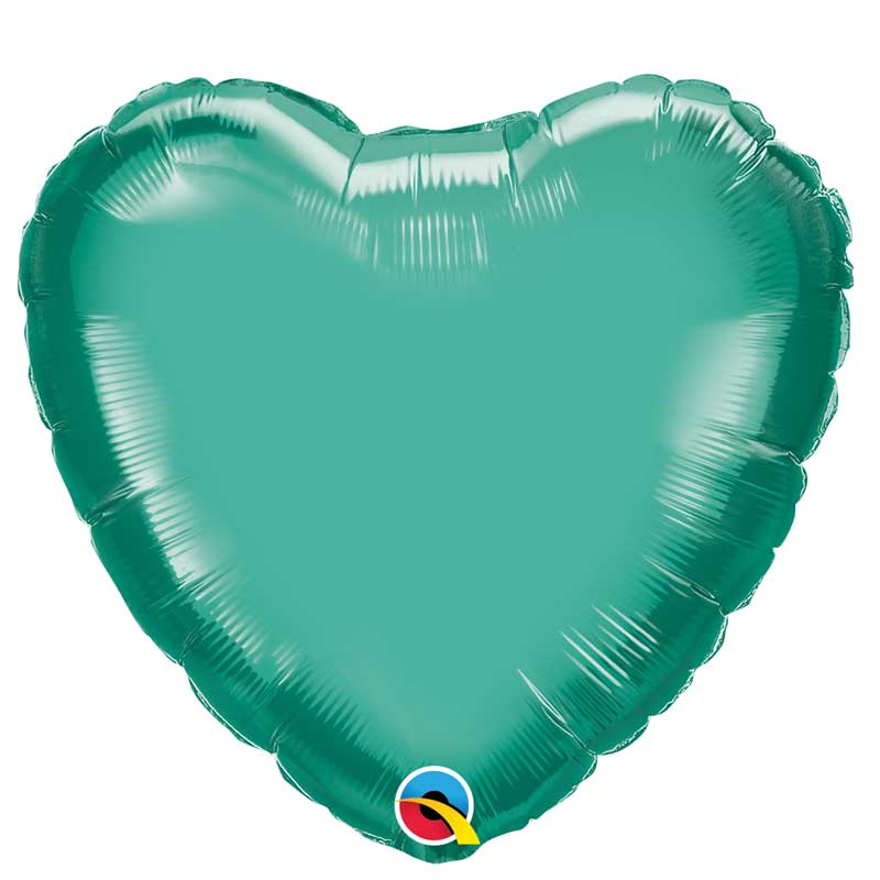 Balão Coração Verde Cromado