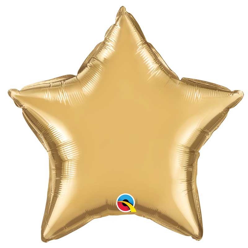Balão Estrela Dourado Cromado