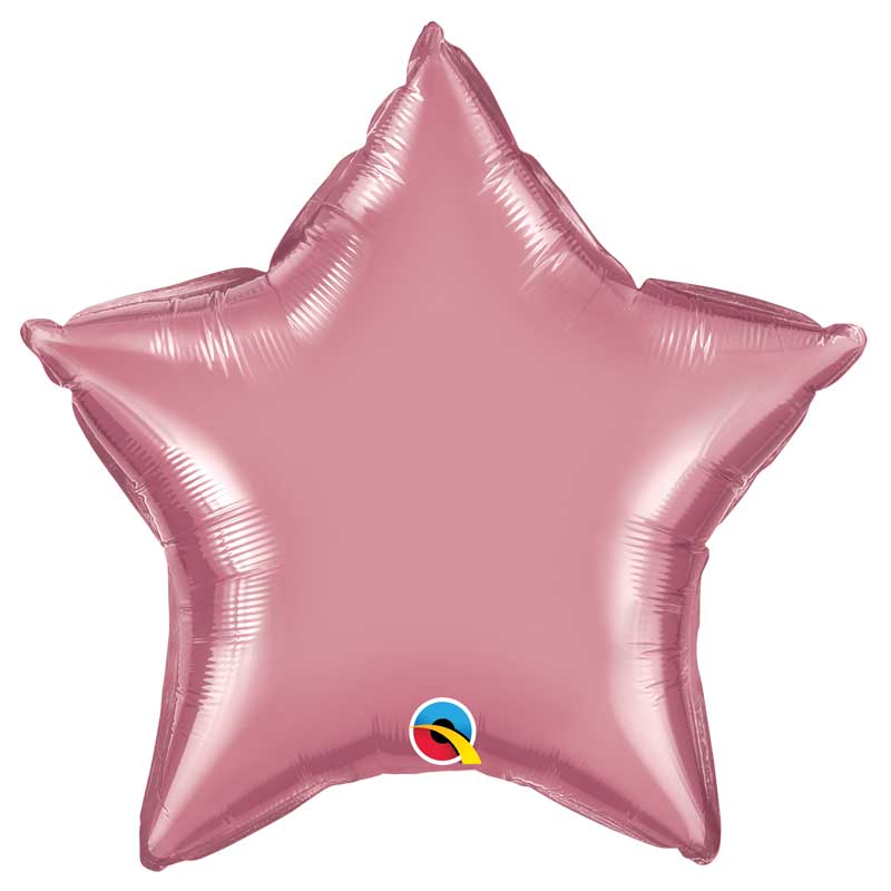 Balão Estrela Rosa Cromado