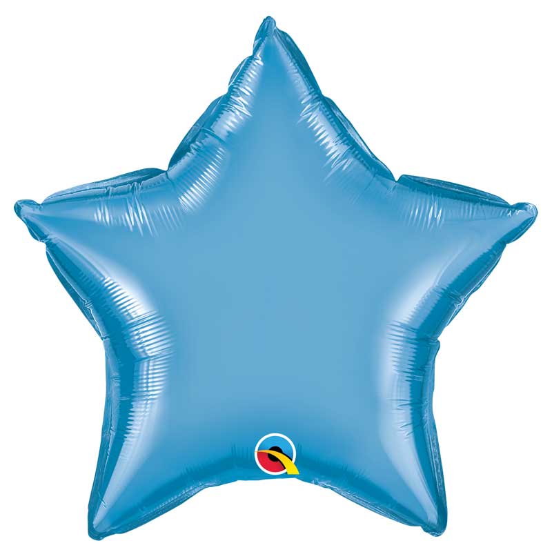 Balão Estrela Azul Cromado
