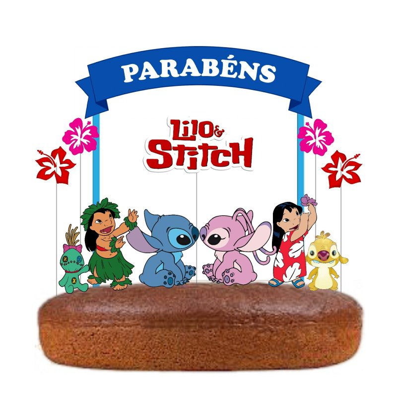 Topo de Bolo Lilo e Stitch