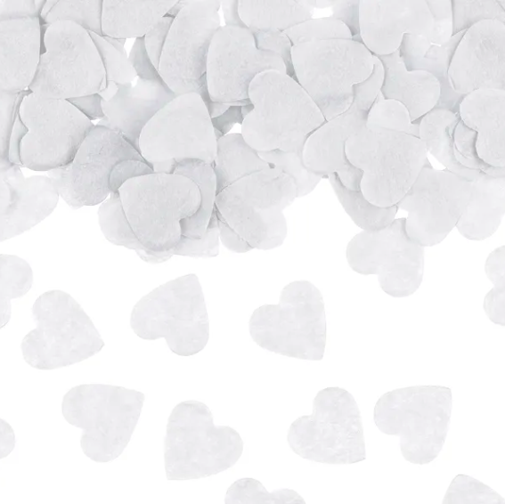 Confetti Corações Brancos