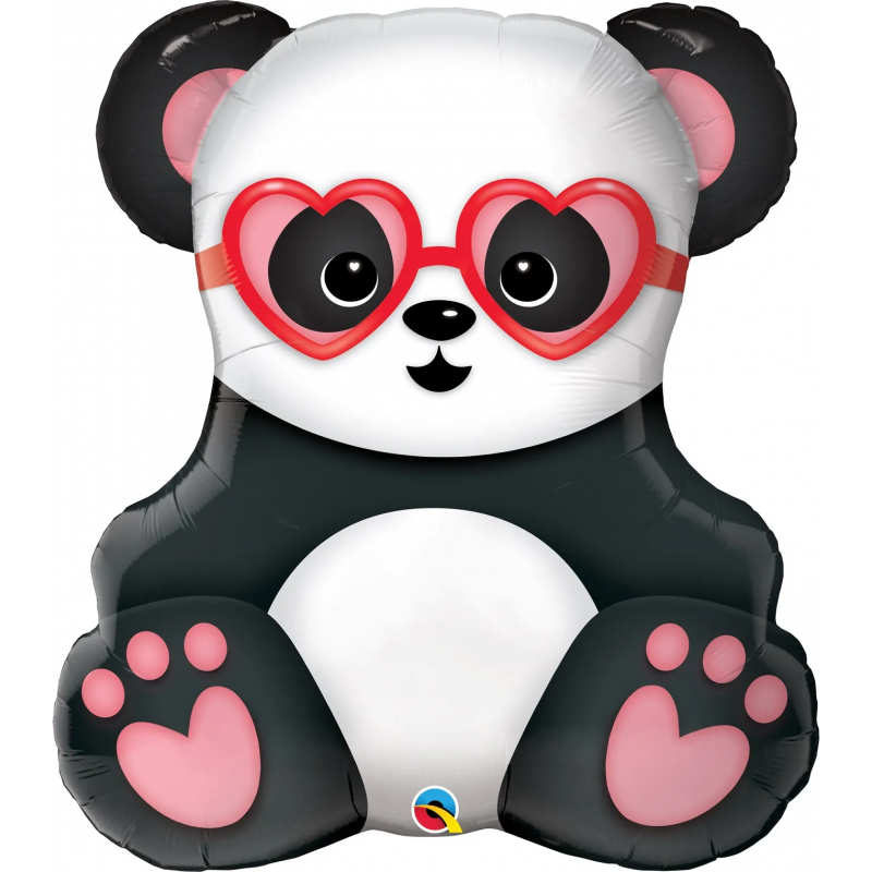 Balão Panda Óculos Coração